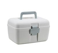 First aid kit， Plastic Storage Box Medicine Sewing Organizer Multipurpose with Removable Tray Kits(Blu)