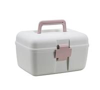 First aid kit， Plastic Storage Box Medicine Sewing Organizer Multipurpose with Removable Tray Kits(Roze)