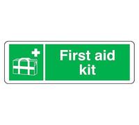 First Aid kit - safety sign- 3mm Aluminum Dibond for indoor/outdoor usage (600mm x 200mm) 7m Viewing Distance.