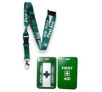 First Aid Lanyard with 3-Point Safety Breakaway, Enclosed Printed First Aid ID Card Holder, First Aid Card