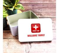 First Aid Logo Family Rectangle Personalised Medicine Tin Personalised Gift | Custom Gift | Personalized Tin | Personalised Tins | Gift For Her | Gift For Him