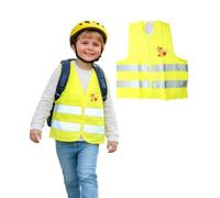 First Aid Only Children's High-Visibility Vest with Fox Design | Safety vest for children ages 3-8, compliant with EN 17353:2020 | adjustable fasteners, reflective material | P-91925 00