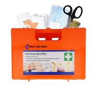 First Aid Only First aid kit DIN 13157 with wall Bracket | First aid kit for Businesses and households, Filled in Accordance with DIN 13157:2021 | Carrying Handle, mounting Material | P-51001 00