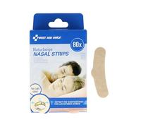 First Aid Only Nasal Strips Natural Beige Pack of 80 | Anti Snoring Nose Plasters One Size 61 x 19 mm | Snoring Stopper Nose Strips in Value Pack | P-10075 00