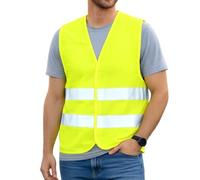 First Aid Only Yellow High-Visibility Vest | Safety Vest for Cars & Bicycles, Compliant with EN ISO 20471:2013 | Reflective Vest for Adults, One Size, Tested and Certified, Washable | P-91911 00