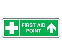 First Aid Post arrow right - safety sign - 1.2mm Rigid plastic for indoor/outdoor usage (600mm x 200mm) Viewing Distance within 14m.