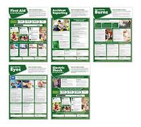 First Aid Posters - Set of 5 | Health and Safety Posters | Laminated Gloss Paper 420mm x 594mm (A2) | Health and Safety Office and Commercial Wall Charts | Education Charts by Daydream Education