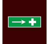 First Aid Right Plastic Sign with 4 Pre-Drilled Holes (FAID7) - First Aid, Box, Eye Station, Aider, Spill, located