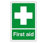 First aid - safety sign - AED sign, first aid stickers, first aid kit - 1.2mm Rigid plastic for indoor/outdoor usage (300mm x 200mm) Viewing Distance within 7m.