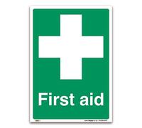 First Aid Sign - A5 1mm Rigid Plastic Sign - Emergency Equipment Safety