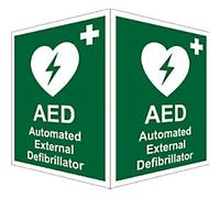 First Aid Sign AED Adhesive Plastic 20 x 15 cm