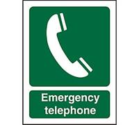 First Aid Sign Emergency Telephone Adhesive Plastic 20 x 15 cm