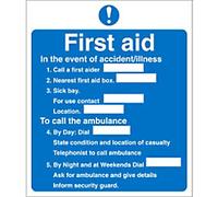 First Aid Sign First Aid Adhesive Plastic 23 x 19.5 cm