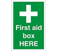 First Aid Sign First Aid Box Freestanding Corrugated Board 60 x 40 cm