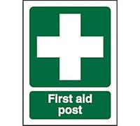 First Aid Sign First Aid Post Adhesive Vinyl 30 x 20 cm