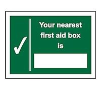 First Aid Sign Nearest 1st Aid Wall Mounted PVC (Polyvinyl Chloride) 20 x 15 cm