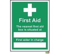 First aid Signs First aid in The Event of Accident Illness Safety Sign - 1.2mm Rigid Plastic 300mm x 200mm