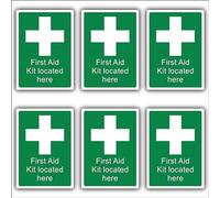 First Aid Signs [Pack of 6], First Aid Kit Sticker Safety Sign [15 x 20 cm]