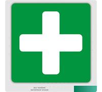 First Aid Small Green Self-Adhesive Health and Safety Signs Stickers 51mm Each