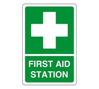 First aid station - safety sign - AED sign, first aid stickers, first aid kit - High tack self-adhesive sticker (150mm x 100mm) Viewing Distance within 3m.