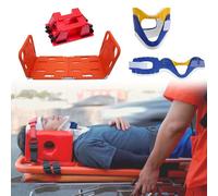 First Aid Stretcher with Safe Str, Head Fixator & Neck Brace - Waterproof EMS Spine Board for Patient Transfer, Clete Mcal Set