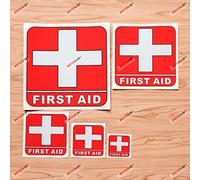 First Aid Symbol Cross Universal Red Decal Vinyl Sticker - 5 Pack Reflective, 5.1cm, 7.6cm, 10.2cm, 15.2cm, 20.3cm - for Car Boat Laptop Cup Phone