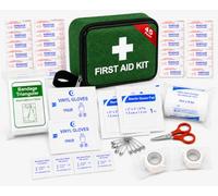 First Aid Travel Kit, Compact 45 Piece Holiday Travel Essentials, Camping, Car, University, Home, Emergency, Water Resistant Case, Lightweight, Space Saving
