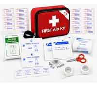 First Aid Travel Kit, Compact 45 Piece Holiday Travel Essentials, Camping, Car, University, Home, Emergency, Water Resistant Case, Lightweight, Space Saving