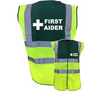 First Aider High Visibility Vest | High Vis Printed Waistcoast - First Aider High Vis Vest | Yellow & Green - Size Small (S)