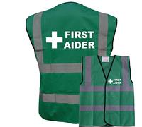 First Aider High Visibility Vest Made of Durable Polyester Fabric - Vibrant GREEN High Vis Vests with Reflective Vinyl Banding for Safety - Brook Hi Vis, 3X Large 52-54”