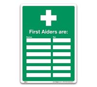 First Aiders Are Sign - Update Sign - Self-adhesive Vinyl Sticker - First Aid Emergency Safety (A4-297 x 210mm)