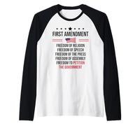 First Amendment Freedom of Speech Free Press 1st Amendment Raglan Baseball Tee