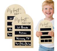 First and Last Day Memory Board, 2Pieces Portable Washable Chalkboard Signs, 7X11 Inch Reusable Back to School Blackboard Sign, for Photograph Kids Kindergarten Lasting Memories Classroom Students