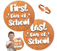 First and Last Day of School Board, First and Last Day of School Sign, Double Sided My First Day of School Sign, Wooden Last Day of School Decor 3D Cut Last Day of Kindergarten Sign Board Decor