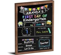 First and Last Day of School Board,Ompinda 10 X 12 Inch Double-Sided Back to School Chalkboard Sign with Frame for Kindergarten Preschool