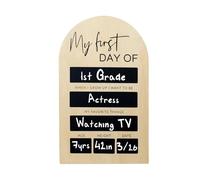 First and Last Day of School Memory-Board Wooden Memory-Board 18 x 30 cm 105 g | Photo Board 'Classroom' Portable Reusable for Student Photos | Memories Celebration Gift
