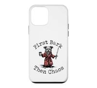 First Bark Then Chaos Funny Dog Coffee Sword Case for iPhone 12 mini