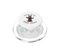 First Bark Then Chaos Funny Dog Coffee Sword PopSockets PopGrip for MagSafe
