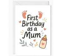 First Birthday as a Mum Card - Sentimental Greeting Card from Baby - New Mum Birthday Milestone - Cute First-Time Mother Gift - Includes Envelope