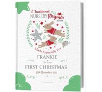 First Birthday | First Christmas Personalised Keepsake Book of Nursery Rhymes for Baby Boys or Girls Unisex
