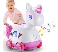 First Birthday Gifts for Girls, Musical Toys for 1 Year Old Girls, Unicorn Crawling Toy for Baby Girl Toys 6 7 8 9 10 11 12 Months, Moving Singing Light Up Sound Sensory Baby Toys Birthday Presents