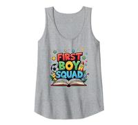 First Boy Squad: Adventure, Sports, and Learning Fun Tank Top, Women, Heather Grey, L