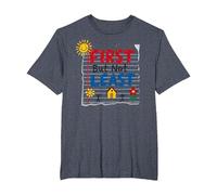 First But Not Least Cheerful Family Home Notebook Art T-Shirt, Men's Big and Tall, Heather Blue, 2X Tall