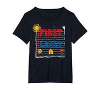 First But Not Least Cheerful Family Home Notebook Art T-Shirt, Women's Plus, Black, 5X