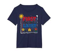 First But Not Least Cheerful Family Home Notebook Art T-Shirt, Women's Plus, Navy, 1X
