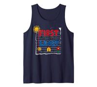 First But Not Least Cheerful Family Home Notebook Art Tank Top, Men, Navy, M