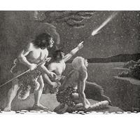First cavemen looking at the stars From Wonderland of Knowledge Published 1930 Poster Print by Hilary Jane Morgan (17 x 12)