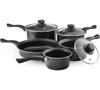 First choice 5 pieces Non-Stick & Stay- Cool Handles & knobs Pan Set- Black