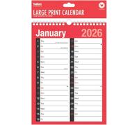 FIRST CHOICE KAYA 2026 Wallplanner R&B - A4 2 Column Month to View Slim Wallplanner Spiral Bound Calendar for Home Business Office School