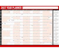 FIRST CHOICE KAYA 2027 Wall planner A1 - Large 85x58 cm Laminated Year Calendar with Dry Wipe Pen & 200+ Stickers - Reusable Year-at-a-Glance Planner for Home, Office, School & Business Organisation